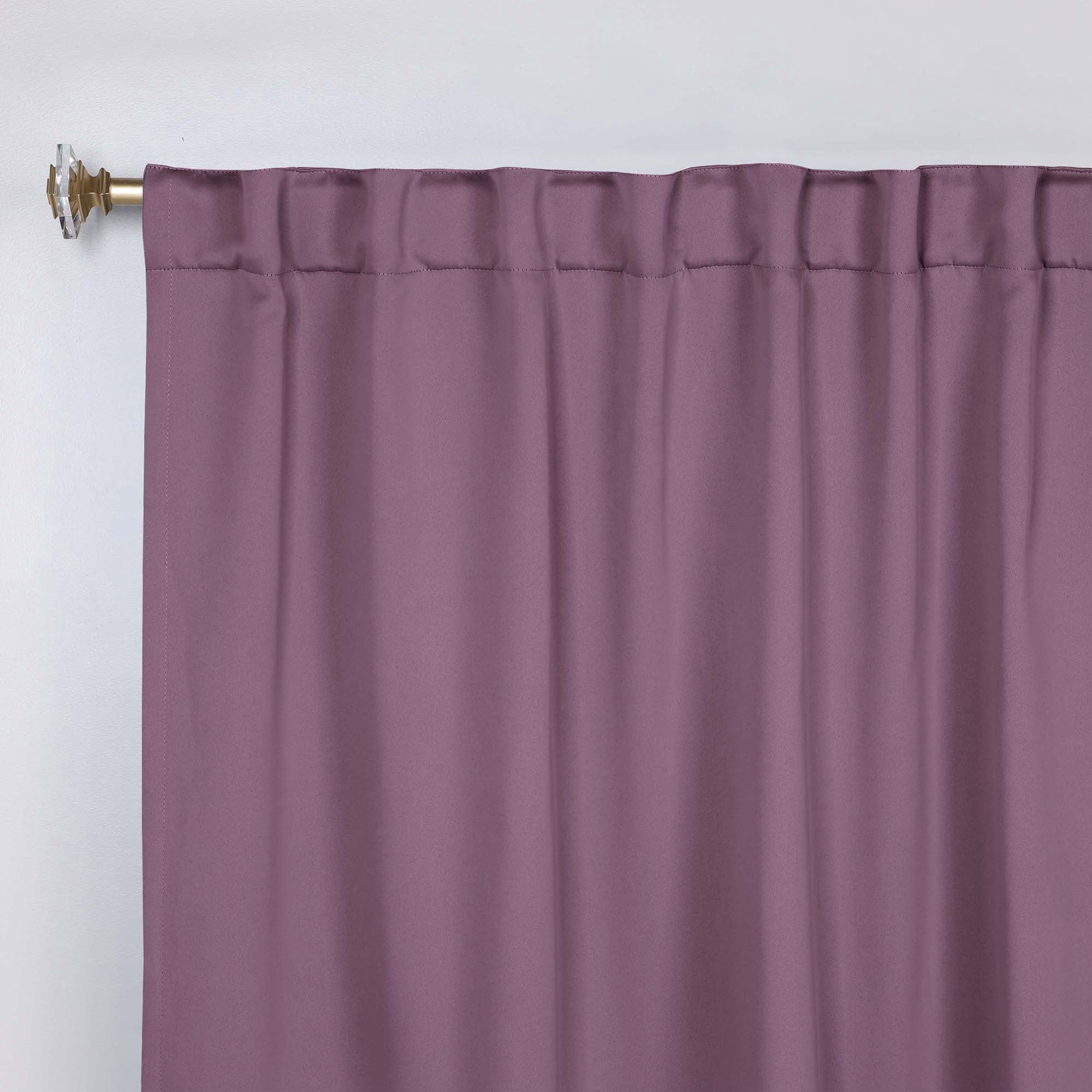 Superior Blackout Solid Light Filtering Back Tab Curtain Panel Set, 42" x 96", Wisteria