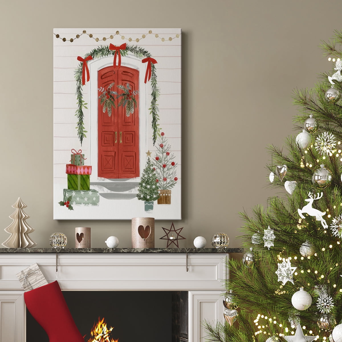 Festive Front Door II- Gallery Wrapped Canvas
