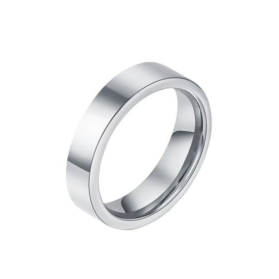 PAMTIER Unisex Tungsten Steel 4MM Simple Classic Tungsten Carbide Pipe Cut Plain Glossy Biker Ring Wedding Band Comfort Fit Silver Size 11