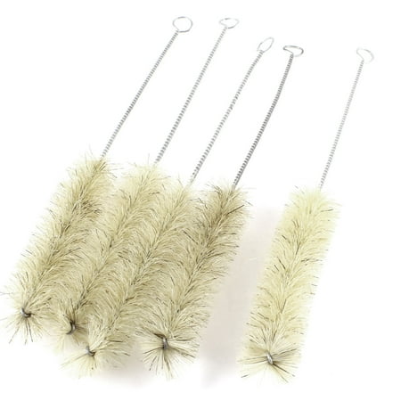 Unique Bargains 5 x Twisted Metal Handle Test Tube Cup Washing Clean Brush 8.8" Long