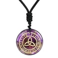 thumbnail image 2 of Collar COLGANTE Antiguo triquetra Yuyangstore liso tallado Joyería negro Violeta, 2 of 8