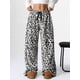 thumbnail image 5 of Pantalones de pijama de forro polar for mujer, pantalones mullidos de felpa for otoño e invierno, pijamas cálidos y acogedores, lindos pantalones de franela, 5 of 7
