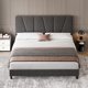 thumbnail image 3 of Yeshouse Estructura de cama tapizada individual/doble/king size, cabecero ajustable, soporte de listones de madera resistentes, no requiere somier, fácil montaje, 3 of 7