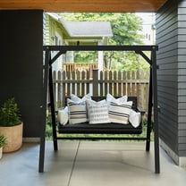 Zimtown Porch Swing Frame Swing Stand A-Frame 600lbs Wooden Black, 4FT