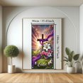 thumbnail image 2 of Door Cover Banner 71 x 35 Inch Happy Easter Cross and Lily Design Spring Christian Theme Door Decoration for Front Door Entryway Indoor Outdoor Religious Holiday Banner for Home Porch Patio, 2 of 8