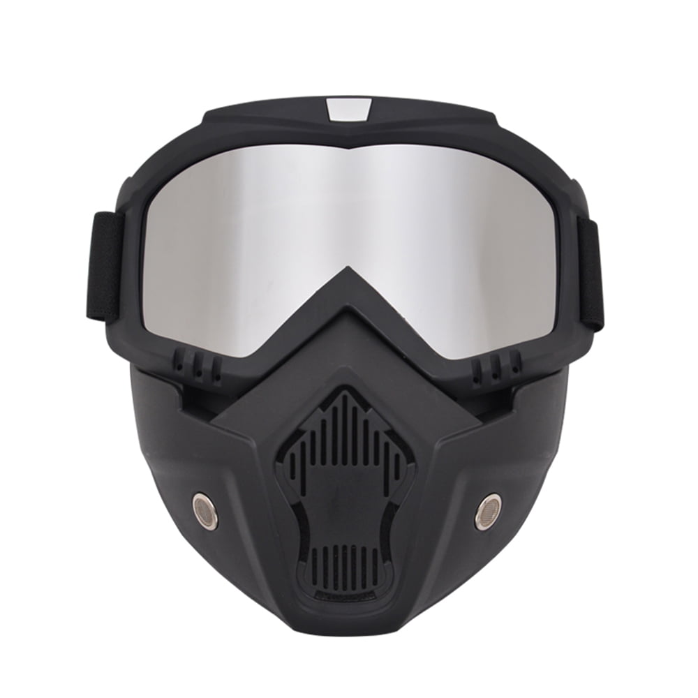 Motorcycle Riding Protector Helmet Goggles Detachable Shield Face Mask 