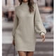 thumbnail image 4 of Mini Sweater Dress Pure Color Bodycon Sweater Dress Lantern Sleeves Fashion Soft for Winter for Girls ANGGREK Otros, 4 of 6