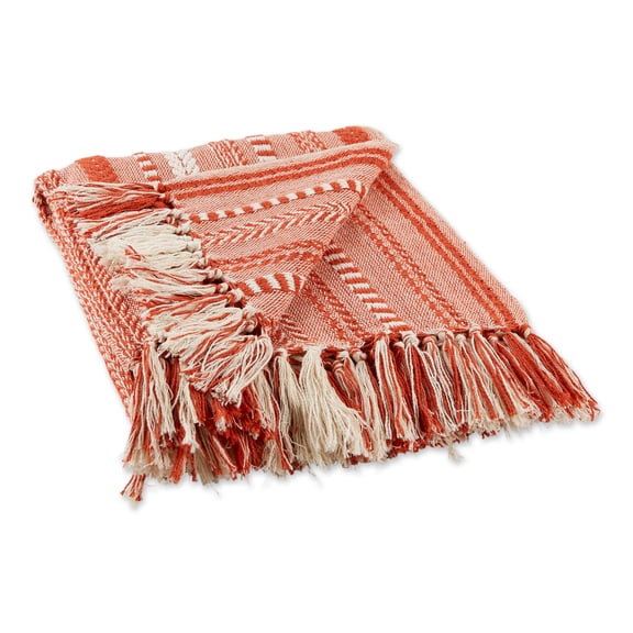 Vintage Red Braided Stripe Throw