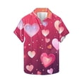 thumbnail image 2 of BiZtdJrK Today's Sales Mens Button Up Shirts Short Sleeve, 2025 Valentine Day Clothes Cute Graphic Dressy Turndown Collar Tshirts Vacation Beach Blouse Multicolor 5XL, 2 of 6