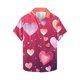 thumbnail image 2 of Camisas de Manga Larga para Hombres Día de San Valentín Impreso Botón Solapa, Camisa de Manga Corta Casual para Regalos, 2 of 9