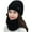 Black, variant on Babibeauty Womens Solid Winter Fleece Knitted Ski Beanie Earflap Scarf Sets Caps Hats
