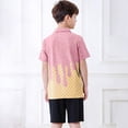 thumbnail image 7 of CPNG Boys Summer Shirt Comfortable Fashion Funny Ice Cream Print Short Sleeve Loose Lapel Buttoned Shirts(Light Pink,7-8 Years), 7 of 7