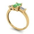 thumbnail image 2 of 0.8 ct Emerald Cut Simulated Green Diamond 3 Stone 14K Yellow Gold Womens Engagement Ring, 2 of 5