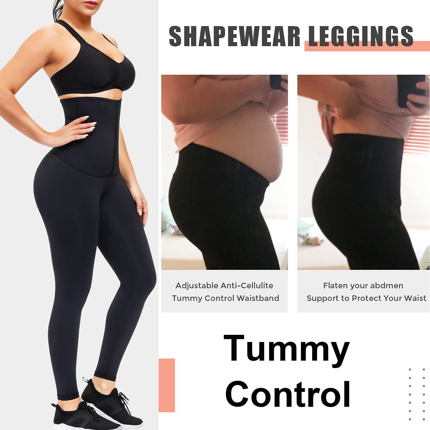 ToKuaigo High Waist Corset Leggings for Women Slimming Body Shaper