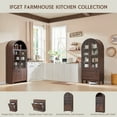thumbnail image 4 of SinCiDo Arched Kitchen Pantry Storage Cabinet, 71" Tall Wood Storage Cabinet with 4 Doors and 6 Shelves for Dining Room Living Room, 4 of 8
