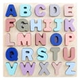thumbnail image 2 of HILABEE Wooden Puzzle Board Toys Brain Teaser Early Education Toy Developmental Teaching Capital Alphabet, 2 of 8
