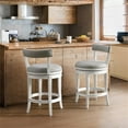 thumbnail image 2 of Hanover Swivel Counter Height Bar Stool - White and Gray - Set of 2, 2 of 9