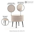 thumbnail image 4 of Manhattan Comfort Bailey Ottoman in Oatmeal with Solid Wood Base & Black Feet, 4 of 8