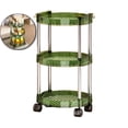 thumbnail image 1 of Dvruxg Three-Tier Plastic Shelf Trolley, Mobile Wheeled Storage Rack, Multipurpose Home Organizer for Living Room Use, 1 of 5