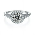 thumbnail image 4 of 1.5 Ct Moissanite Engagement Ring - Pave - Bridal Ring - Diamond Promise Ring - 18k White Gold Over Silver, 4 of 4