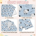 thumbnail image 4 of FORMRS Kids Short Sleeve Top and Pants Pajama Set Unisex Satin 2-Piece Sleepwear, Sizes 7-8Y, Blue Sheep Pattern, 4 of 8