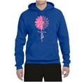 thumbnail image 2 of Wild Bobby, Faith Pink Ribbon Sunflower, Breast Cancer Awareness, Unisex Graphic Hoodie Sweatshirt, Royal, Medium, 2 of 5
