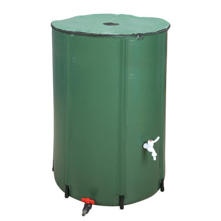 YANG2 100 Gallon Foldable Rain Barrel - Portable Outdoor Water Collector & Storage Tank with Collapsible Design, Weather-Resistant for Garden,  Eco-Friendly Rainwater Harvesting Supply