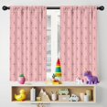 thumbnail image 5 of Blackout Kids Curtains,Pink Geometric Lattice Pattern Childrens Insulated Curtains Set Of 2,Bedroom Essentials,Toddler Room Decor 42"x54", 5 of 5