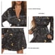 thumbnail image 5 of Mujeres corto Albornoz manga larga impreso Camisones robe V Masajeadores de cuello transpirable dormir con cinturón para el hogar vacaciones, 5 of 6