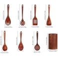thumbnail image 6 of Wooden Cooking Utensils,8-Piece Heat Resistant Spatulas Ladle | Wooden Kitchen Utensil Set | for Home Indoor BBQ Party Gathering Travel Food Preparation, 6 of 7