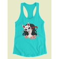 thumbnail image 3 of Girl With Fox Spirit Mask Racerback Tank Women -Smartprints Designs, Female Large, 3 of 4