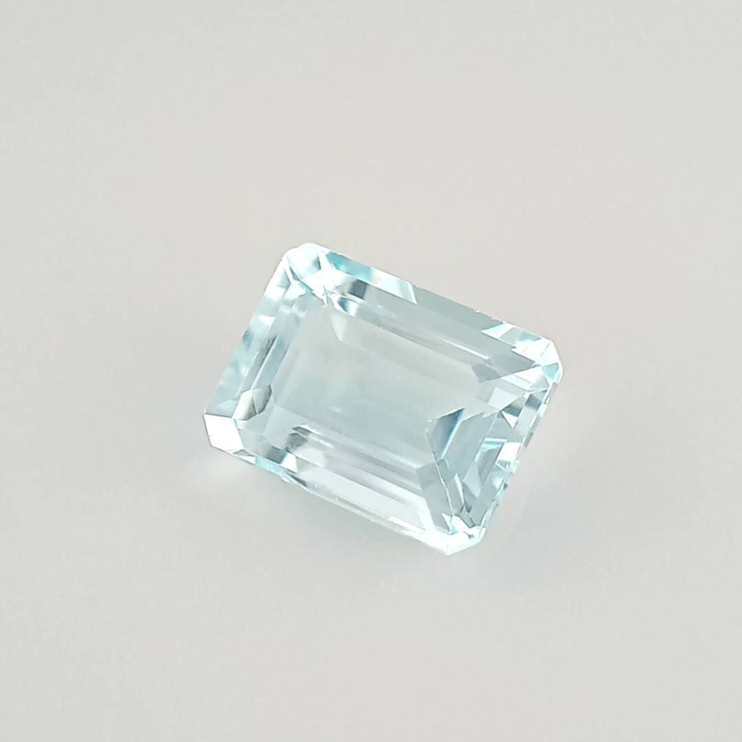 Certified Natural 1.25 Carat Aquamarine Emerald Shape Step Cut 8x6 mm Loose Gemstone March Birthstone