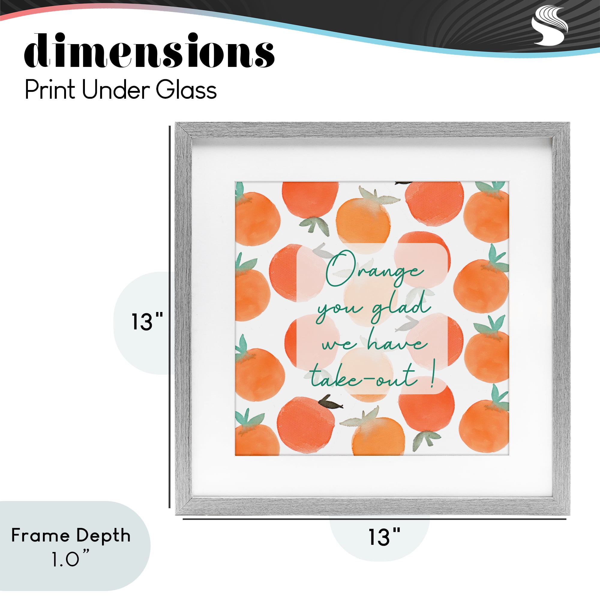 Stupell Industries Orange You Glad Gray Framed Print Under Glass, design by Emily Navas