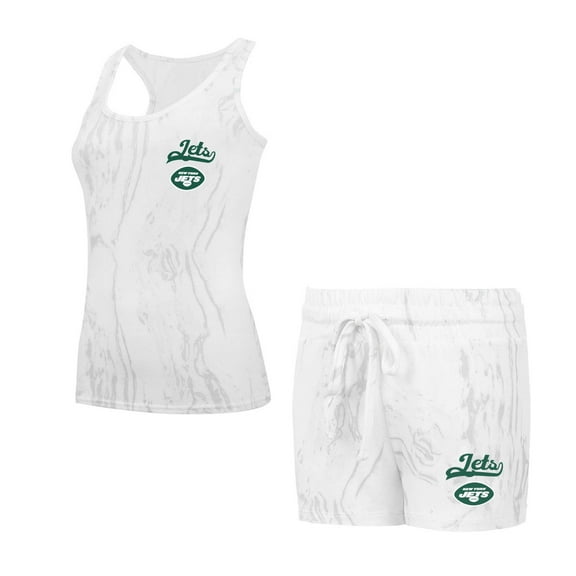 Women's Concepts Sport New York Jets Quartz Hacci Knit Tank Top & Shorts Sleep Set