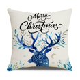 thumbnail image 5 of 4 Pieces Christmas Pillowcase,45x45cm Square Christmas Linen Pillowcase,christmas Pillowcase For Sofa,christmas Cushion Coverchristmas Peach Skin Prin, 5 of 5