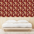thumbnail image 3 of Ambesonne Floral Peel & Stick Wallpaper for Home, Retro Botanical Pattern Wild, 13"x100", Ruby Amber Grey Teal, 3 of 5