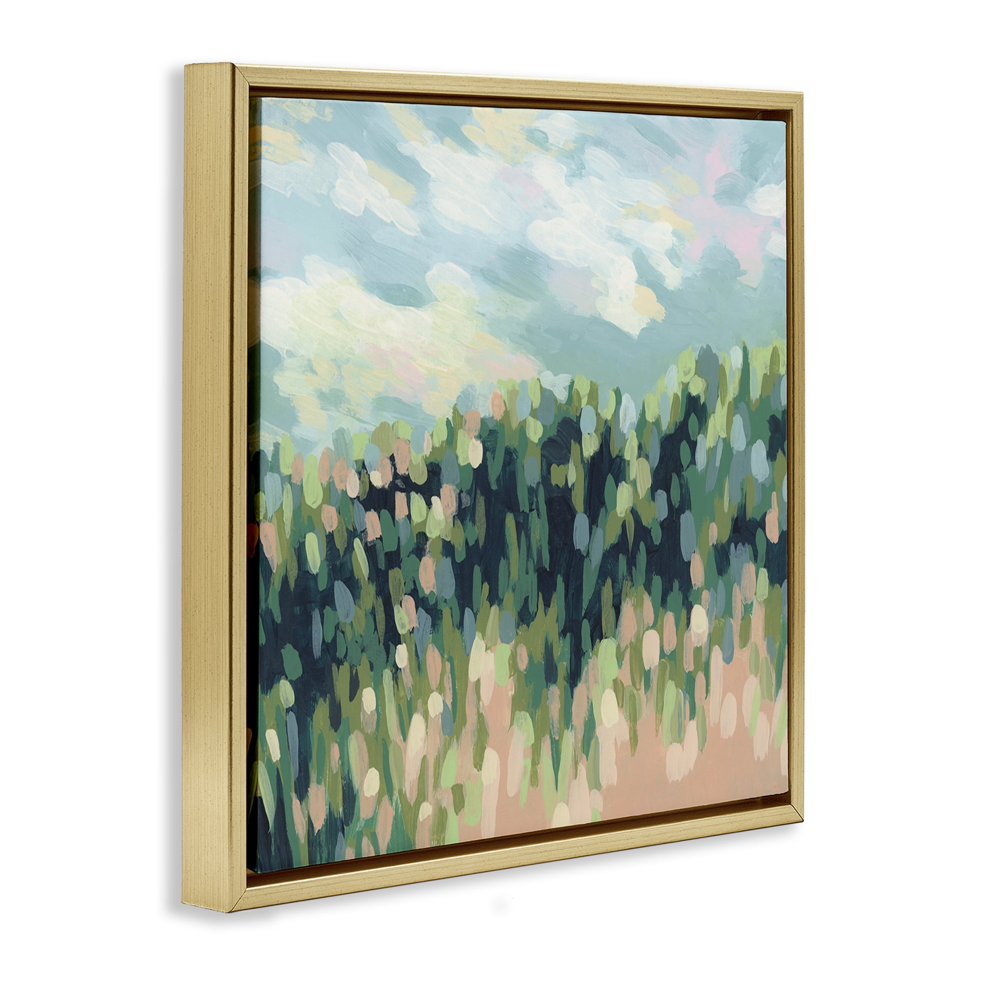 Stupell Industries Abstract Rural Plants Landscape & Nature Painting Gold Floater Framed Canvas Art Print Wall Art, 25 x 25