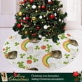 thumbnail image 6 of FMSHPON Gold Pot Rainbow Xmas Christmas Tree Skirt Stand Mat for Holiday Party Decoration Indoor Outdoor 48 inches, 6 of 6