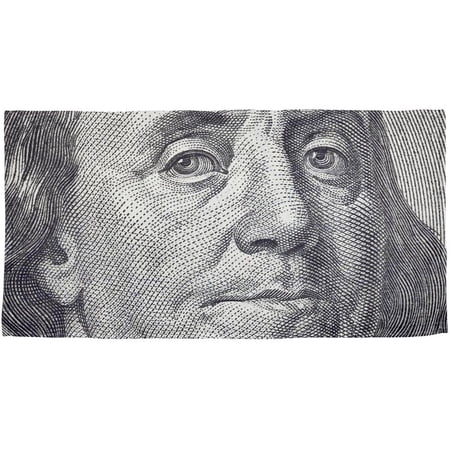 Ben Franklin All Over Plush Beach Towel