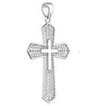 thumbnail image 2 of 10k White Gold Cubic Zirconia Religious Faith Cross Pendant Necklace Pendant for Women, 2 of 2