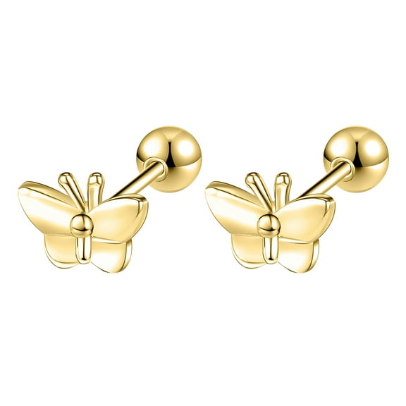 ZS 20G 1 Pair Butterfly Stud Earring Cute Cartilage Conch Helix Piercing Gold Color Ear Piercing Jewelry