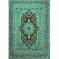 thumbnail image 1 of Ahgly Company Indoor Rectangle Medallion Turquoise Blue Traditional Area Rugs, 8' x 12', 1 of 4