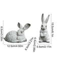 thumbnail image 3 of RoamHome Distressed White Easter Bunny Figurines Set of 2 - Vintage Rabbit Sculptures for Farmhouse Home Decor, Spring Holiday Table Centerpieces, Valentine’s Day & Easter Gifts, 3 of 6