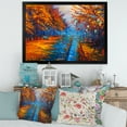 thumbnail image 3 of Designart 'Orange Autumn Landscape With Little Road II' Traditional Framed Art Print, 3 of 4