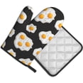 thumbnail image 4 of Fried Eggs Oven Mitts and Pot Holders Sets Hot Pads Heat Resistant Gloves Oven Mitten for Baking Kitchen Bakeware Cooking BBQ, 4 of 6