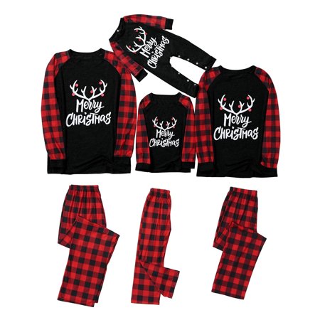 

【Outfmvch】Christmas Women Mommy Print Blouse Tops And Pants Xmas Family Clothes Pajamas