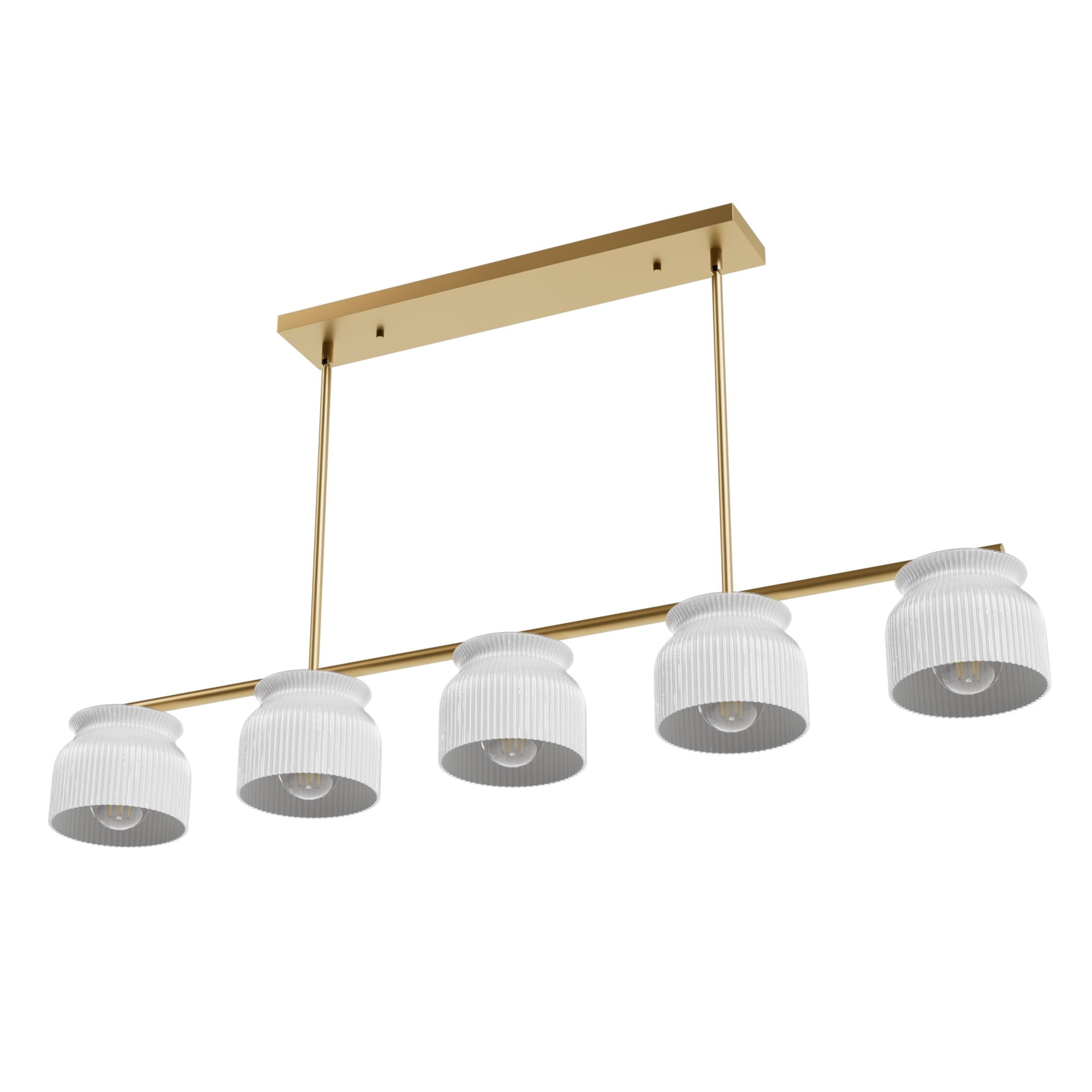 Hunter - Harlowe 5-light Luxe Gold, Extra Large Chandelier, Dimmable, Modern Style, Linear Shaped, for Bedrooms, Dining, Living Rooms - 13180