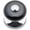 Chrome / Black, variant on Rk International CK 313 Porcelain 1-1/4" Round Classic Flat Mushroom Cabinet Knob - Black
