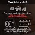 thumbnail image 1 of Wyze Switch, 2.4 GHz WiFi Smart Light Switch, de un solo polo, necesita cable neutro, compatible con Alexa, Google Assistant e IFTTT, no se requiere concentrador, paquete de 3, blanco, 1 of 2