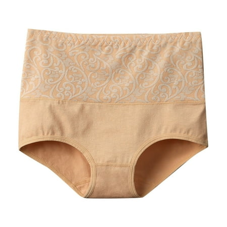 Akiihool Panties for Women Plus Size Women s Blissful Benefits Seamless Brief Panty (Beige XXL)